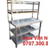 Bàn inox có kệ trên BAI-04