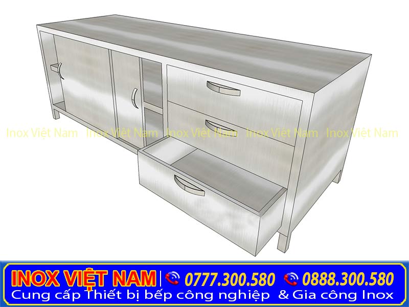 Tủ Chén Inox 304 Có Hộc Kéo TUI-09