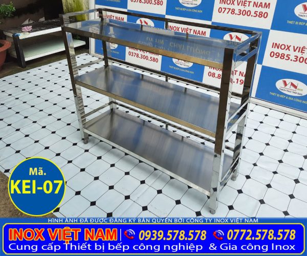 Kệ Inox 3 Tầng Loại Phẳng, Kệ Inox Công Nghiệp | Inox Việt Nam