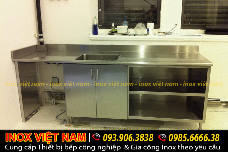 bàn inox có chậu rửa