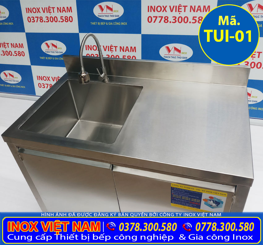 Tủ inox để bồn rửa