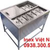 Mẫu thùng chứa đá inox có khay topping mới nhất hiện nay