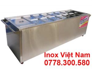 Quầy bán cơm inox, quầy hâm nóng thức ăn th-14