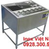 Thùng chứa đá inox khung chân có khay topping
