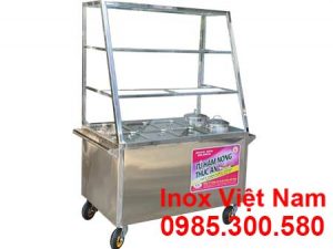 Tủ hâm nóng thức ăn 3 tầng 6 khay 2 nồi