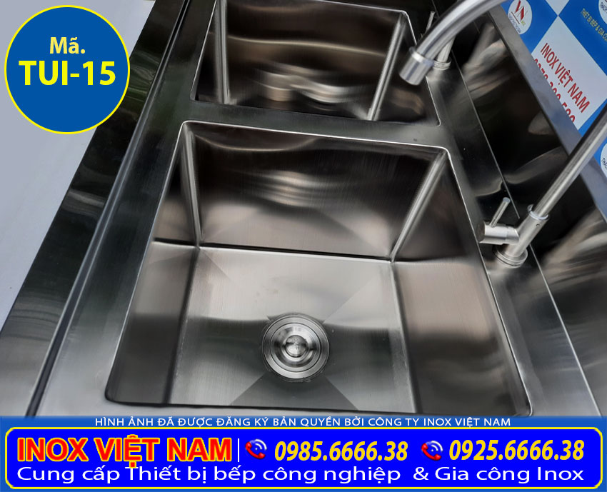 2 ngăn bồn rửa của tủ inox