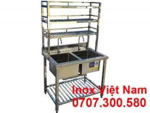 Chậu rửa inox có kệ trên CR-41