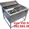 Thùng chứa đá inox topping có khung chân TD-TP23