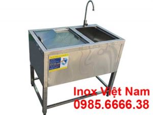 Thùng đá inox khung chân có bồn rửa TD-C1058