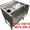 Thùng đá inox khung chân có khay topping TD-TP28
