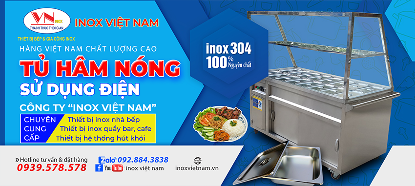 Inox Việt Nam cung cấp tủ hâm nóng thức ăn giá tốt nhất tại TPHCM