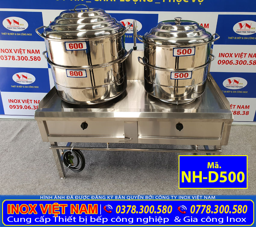 Nồi xửng hấp inox sử dụng bếp gas NH-500 (04)
