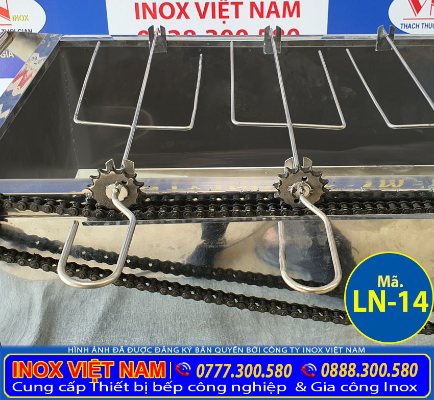 Lò nướng gà vịt bằng inox tự động quay LN-14 (06)