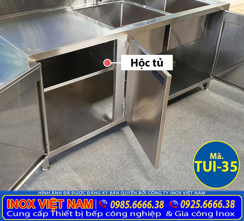 Tủ inox có 2 bồn rửa TUI-35 (05)