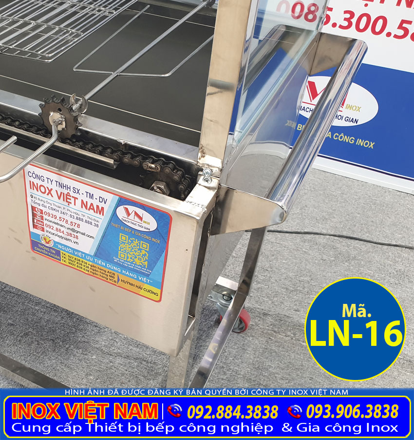 Tay cầm lò nướng thịt tự động quay có hệ thống hút khói LN-16