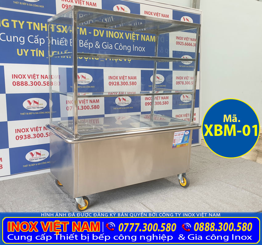 Xe bán bánh mì tủ inox bán bánh mì XBM-01 (02)