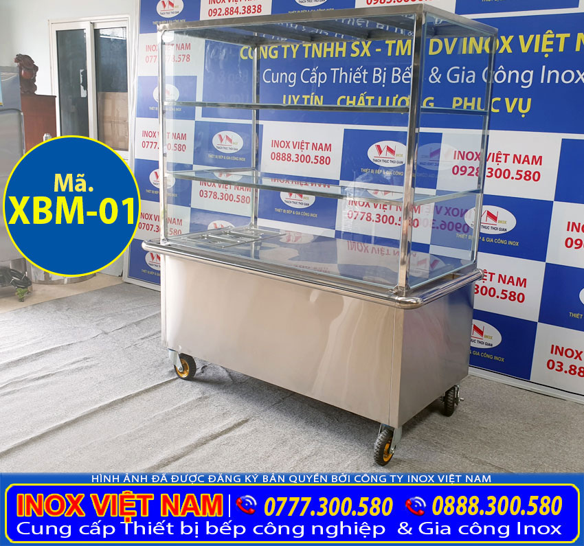 Xe bán bánh mì tủ inox bán bánh mì XBM-01 (03)