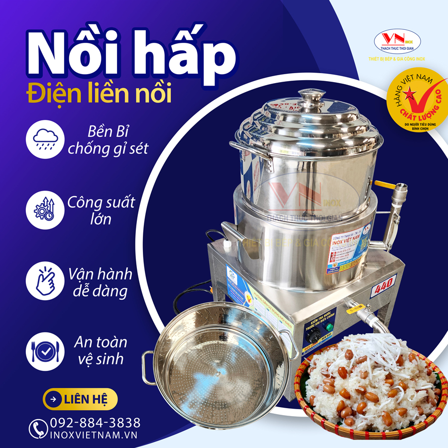 Nồi hấp điện liền nồi